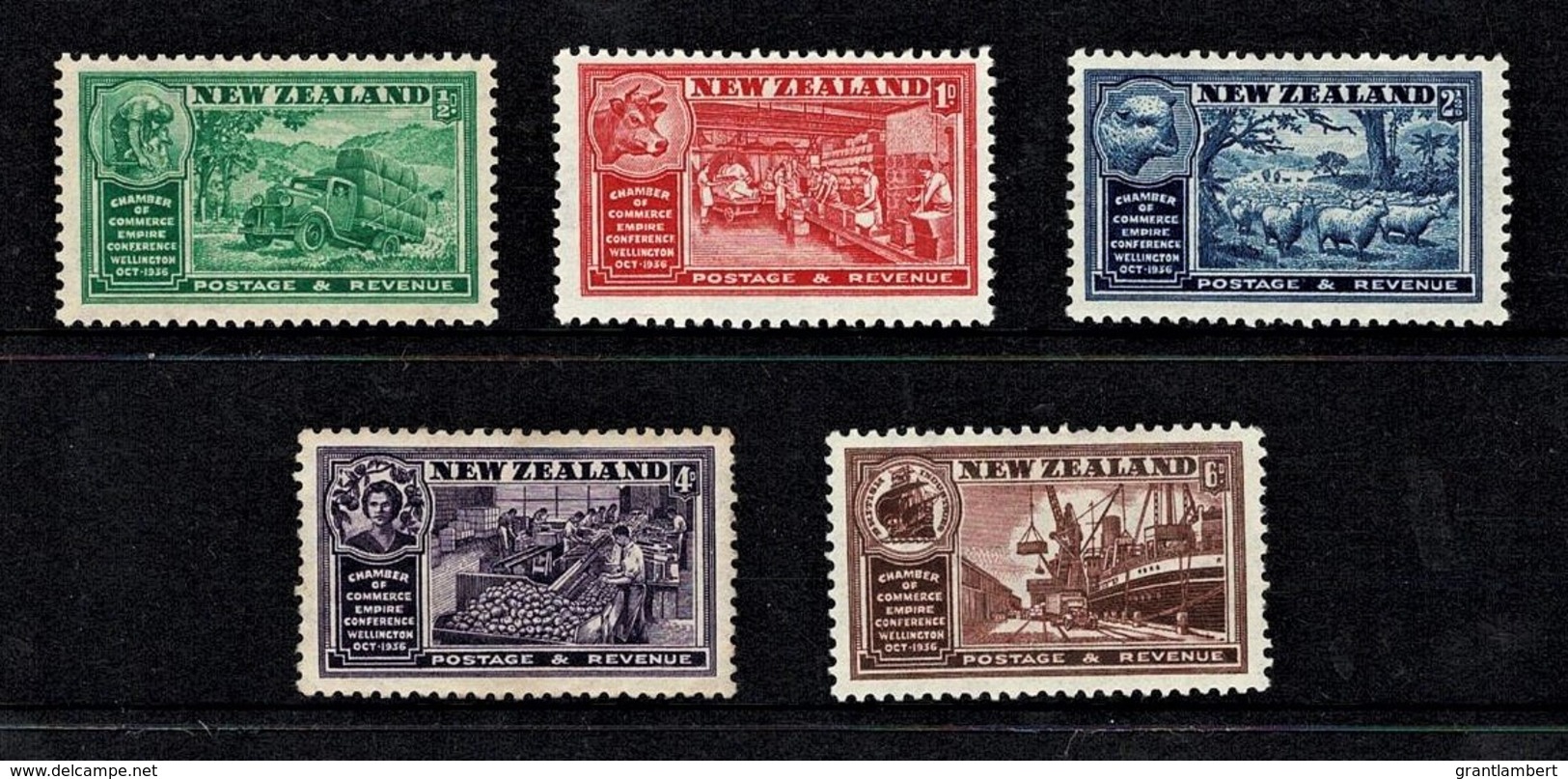 New Zealand 1936 Chamber Of Commerce Set Of 5 MH - Ungebraucht