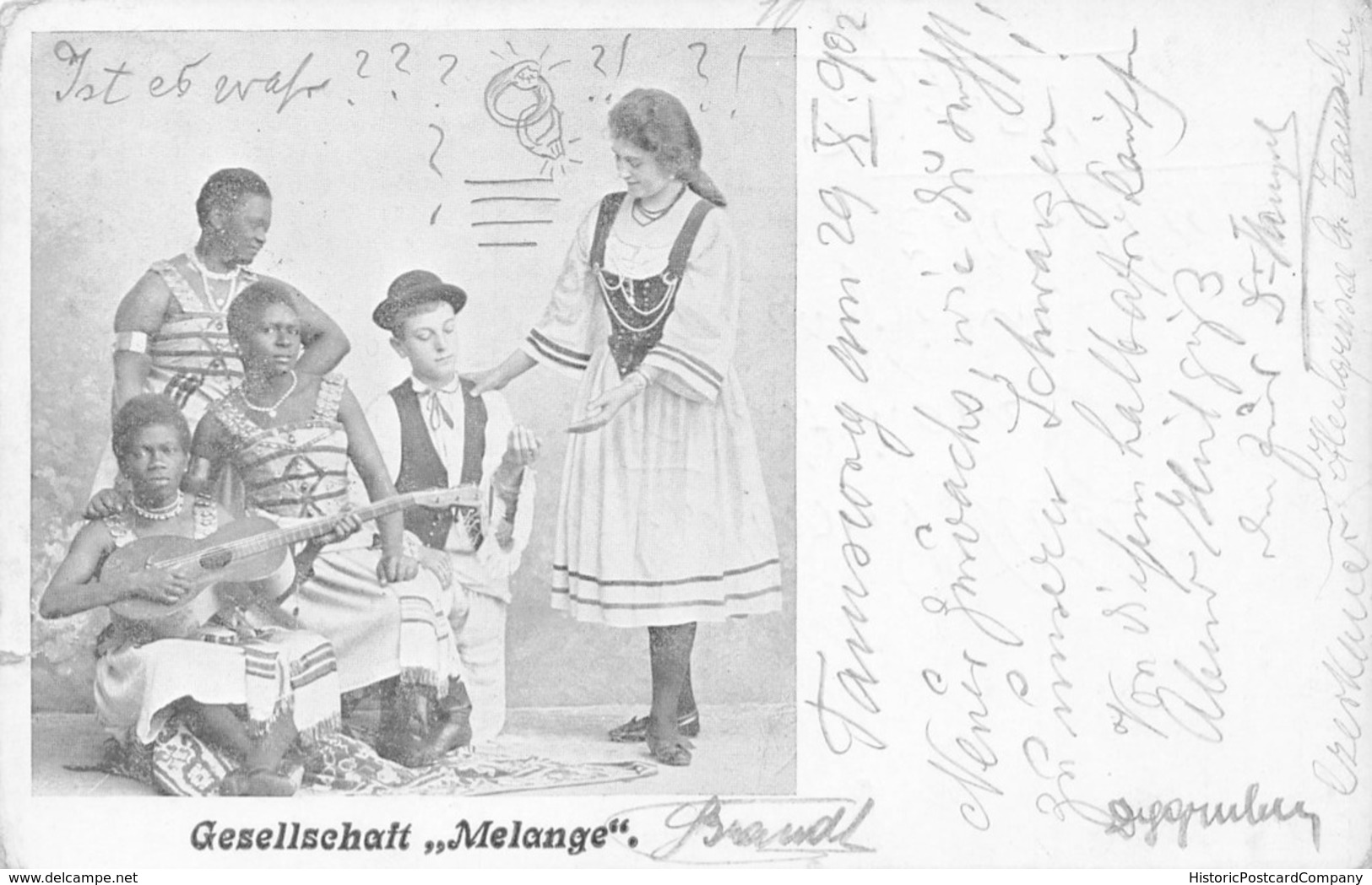 GESELLSCHAFT " MELANGE " ~ HUMAN ZOO~1902 POSTCARD 43359 - Entertainers