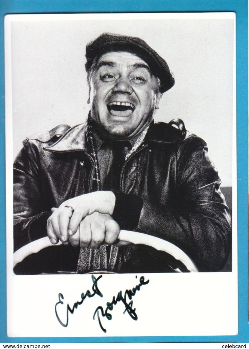 ERNEST BORGNINE Original Signed Glossy Photo AUTOGRAPHE / AUTOGRAMM  10/15 Cm - Autres & Non Classés