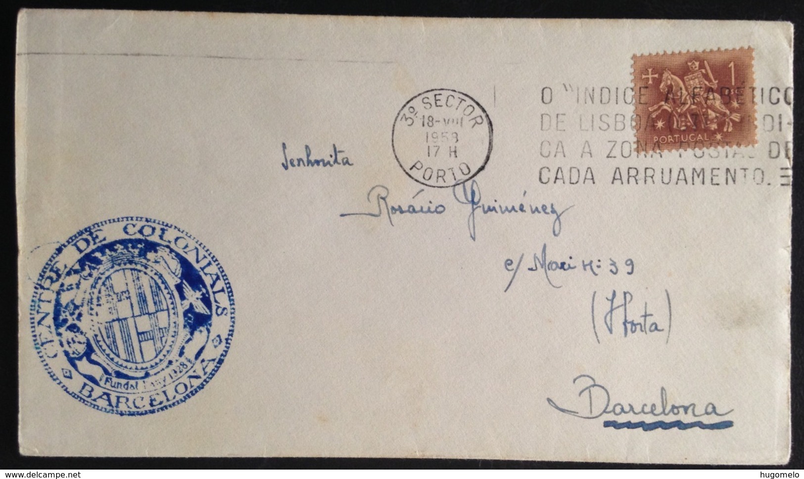 Portugal, Circulated Cover From Porto To Barcelona, 1958 - Lotes & Colecciones