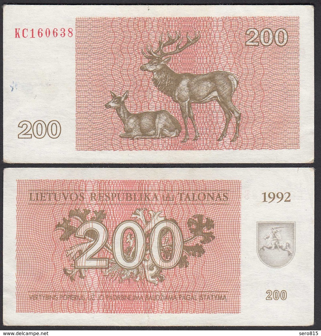 LITAUEN - LITHUANIA - 200 TALONAS 1992 PICK 43a VF (3)  (25468 - Litauen