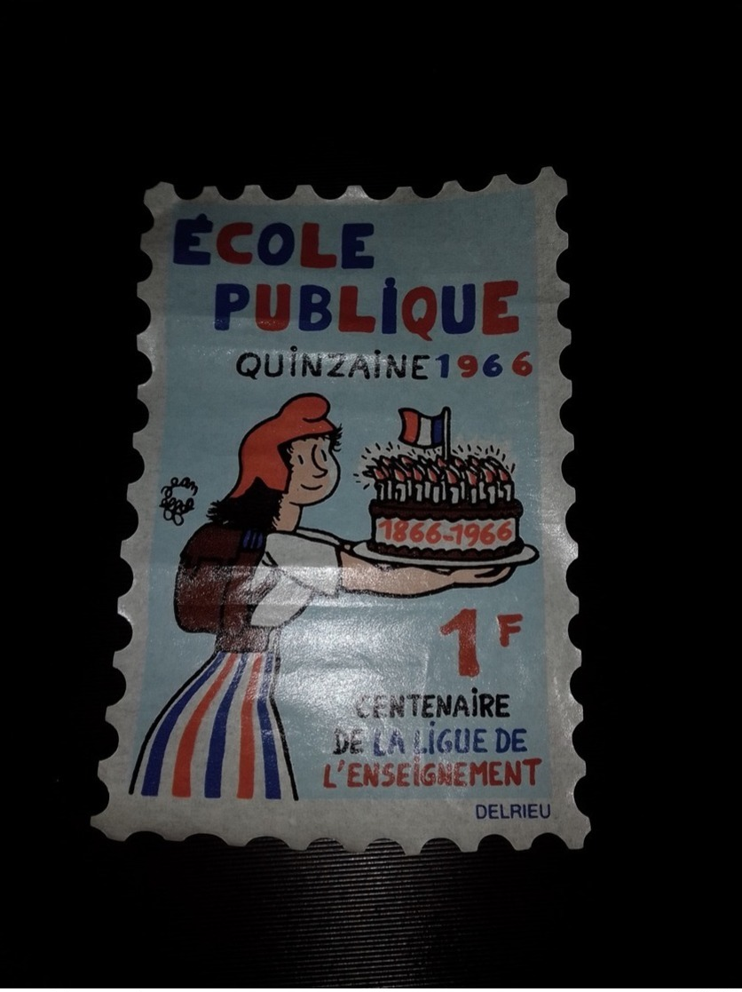 Vignette école Publique Quinzaine De 1966 1Fr - Fantasy Labels