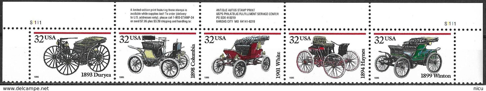 1997 - ANTIQUE AUTOS - Unused Stamps