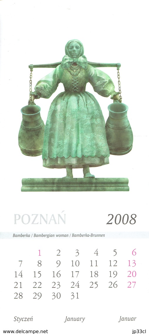 Poznan Pologne Calendrier Géant 2008 (format Déplié : 132 X 24 Cm) Avec Les Principaux Bâtiments De La Ville - Grossformat : 2001-...