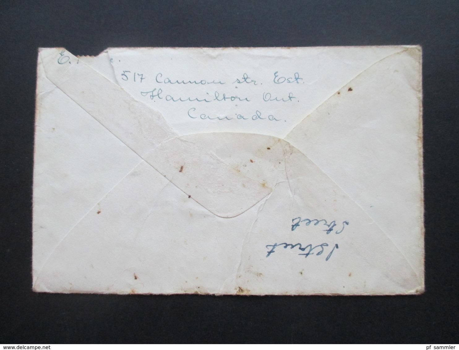 Kanada Hamilton 1949 Air Letter / Luftpost Nach Australien Und Dort Weitergeleitet! - Brieven En Documenten