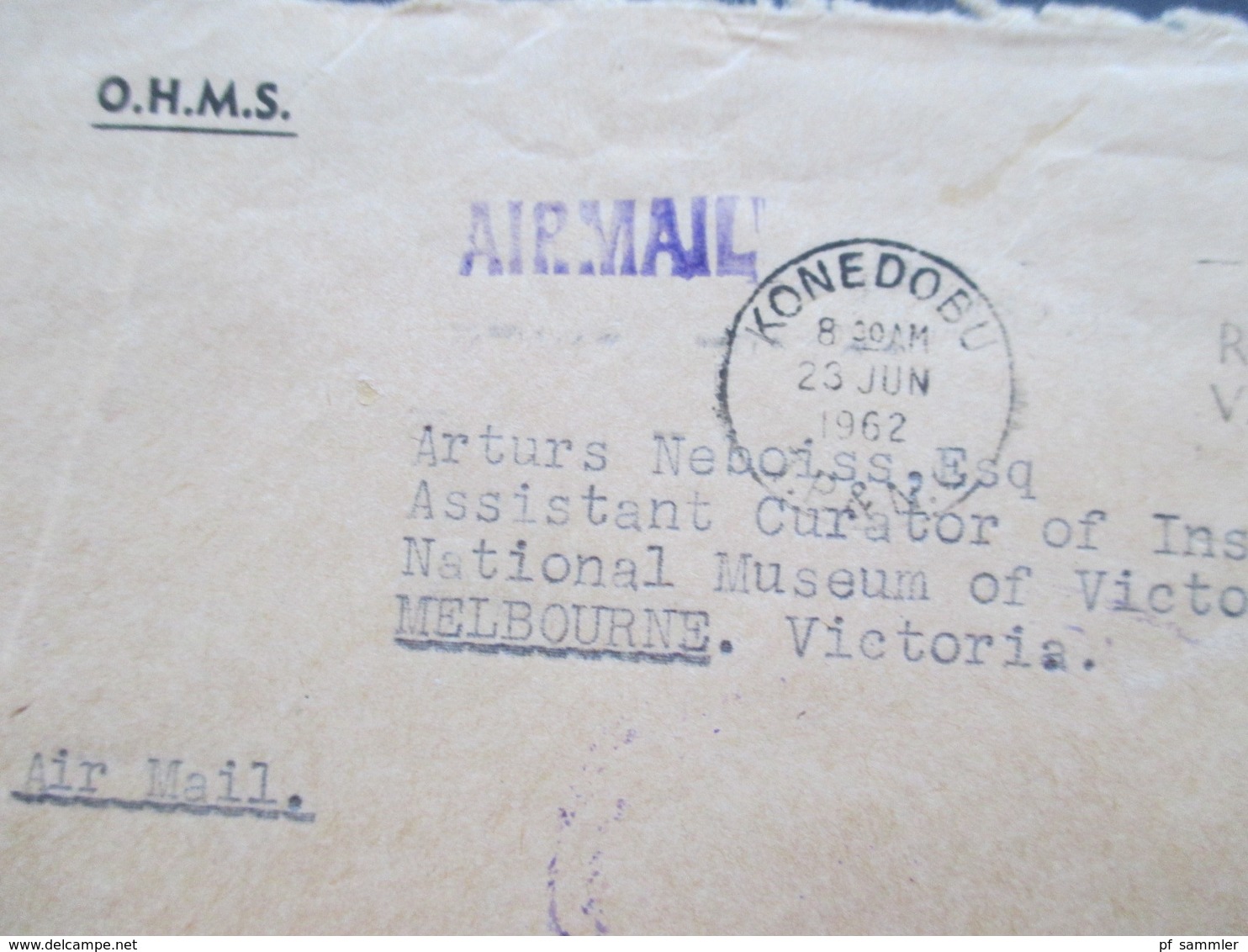 Papua Neuguinea 1962 Stempel Konedobu OHMS Brief Nach Australien Luftpost / Air Mail - Papua-Neuguinea