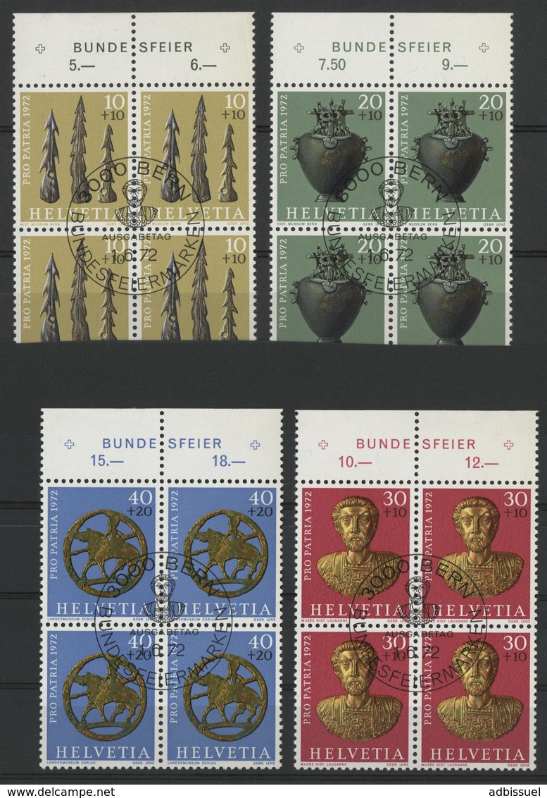 SUISSE N° 901 à 904. 4 Blocs De 4. Oblitérés Premier Jour / FDC / Ausgabetag. Série Complète. TB - FDC