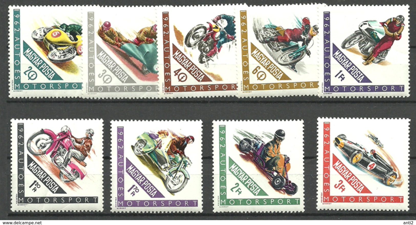 Hungary 1962 Motorsport, Motor Cycles, Racing Car, Mi 1889-1897 MNH(**) - Ungebraucht