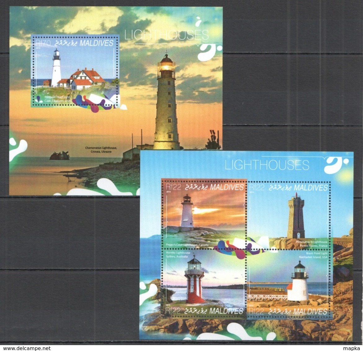 ML416 2014 MALDIVES ARCHITECTURE MARINE LIFE LIGHTHOUSES KB+BL MNH - Faros