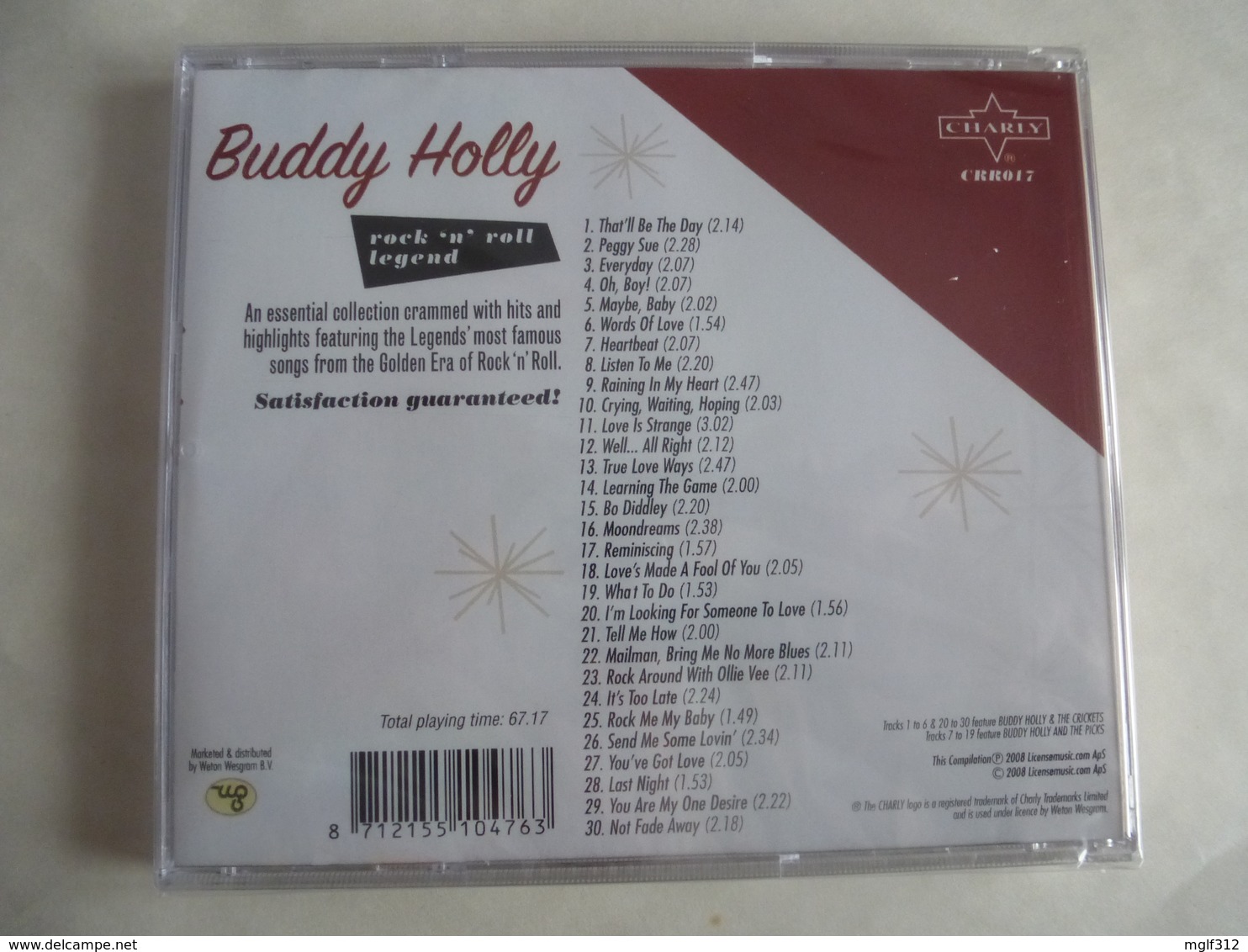 BUDDY HOLLY - Rock'n'Roll - CD 30 Titres - Edition CHARLY 2008 - Détails 2éme Scan - Collector's Editions