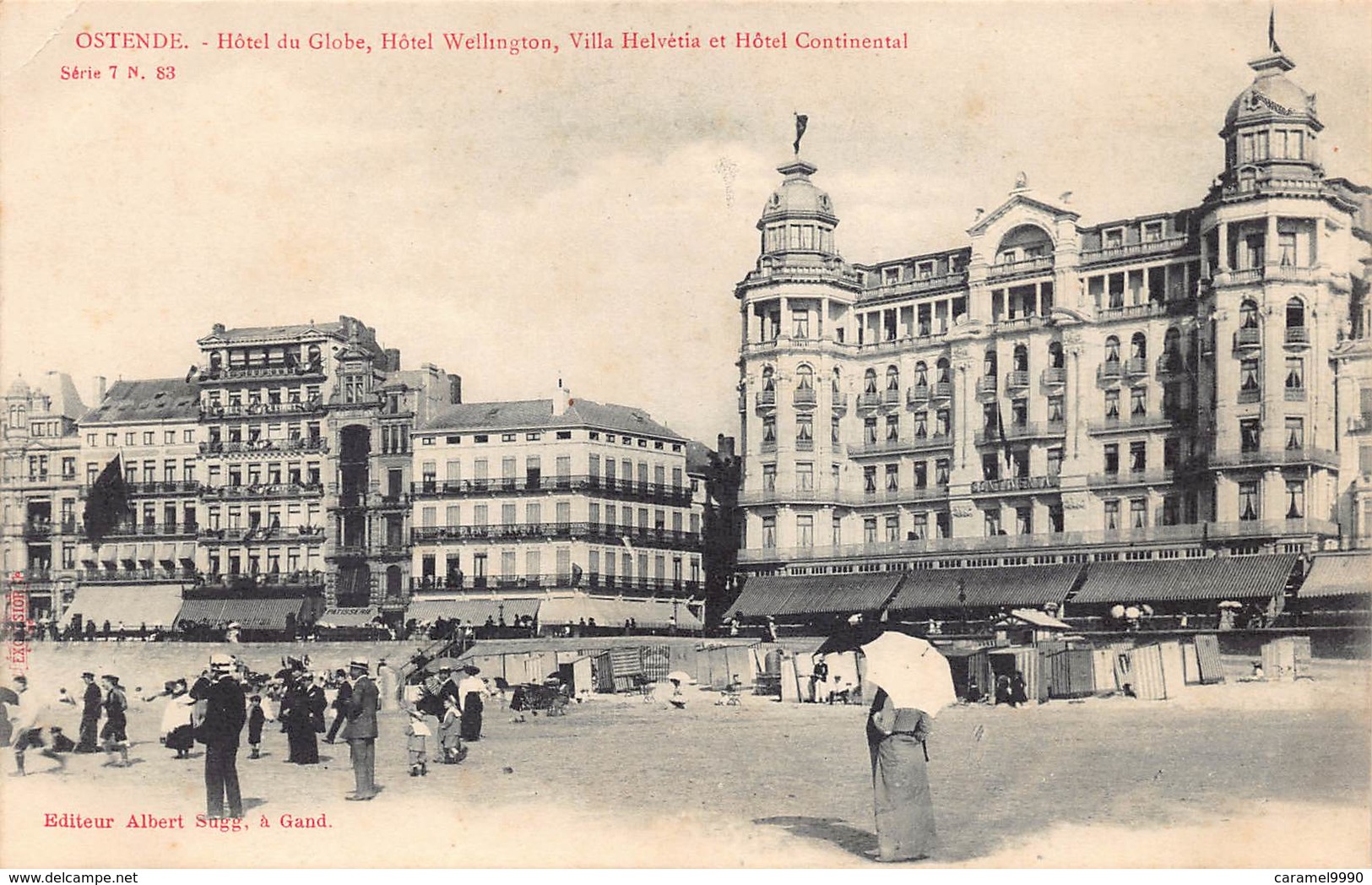 Oostende Ostend  Hotel Du Globe , Hotel Wellington , Hotel Helvétia Et Hotel Continental      M 1822 - Oostende