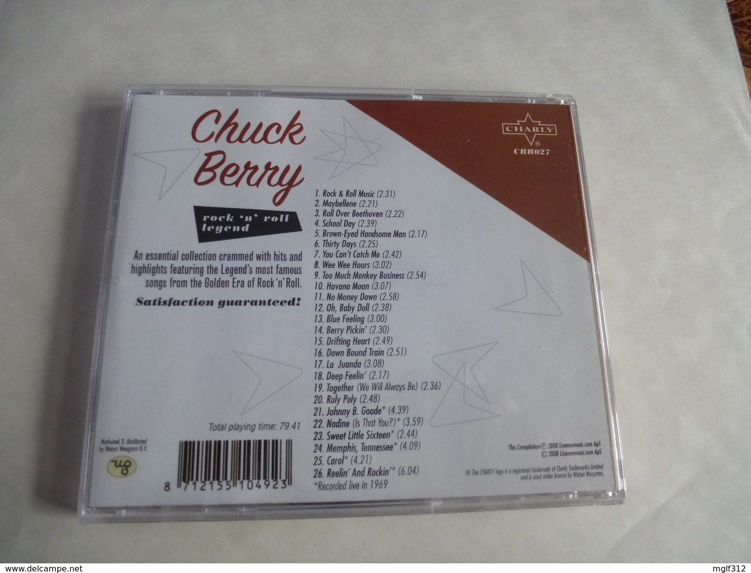 CHUCK BERRY - Rock'n'Roll - CD 26 Titres - Edition CHARLY 2008 - Détails 2éme Scan - Collectors