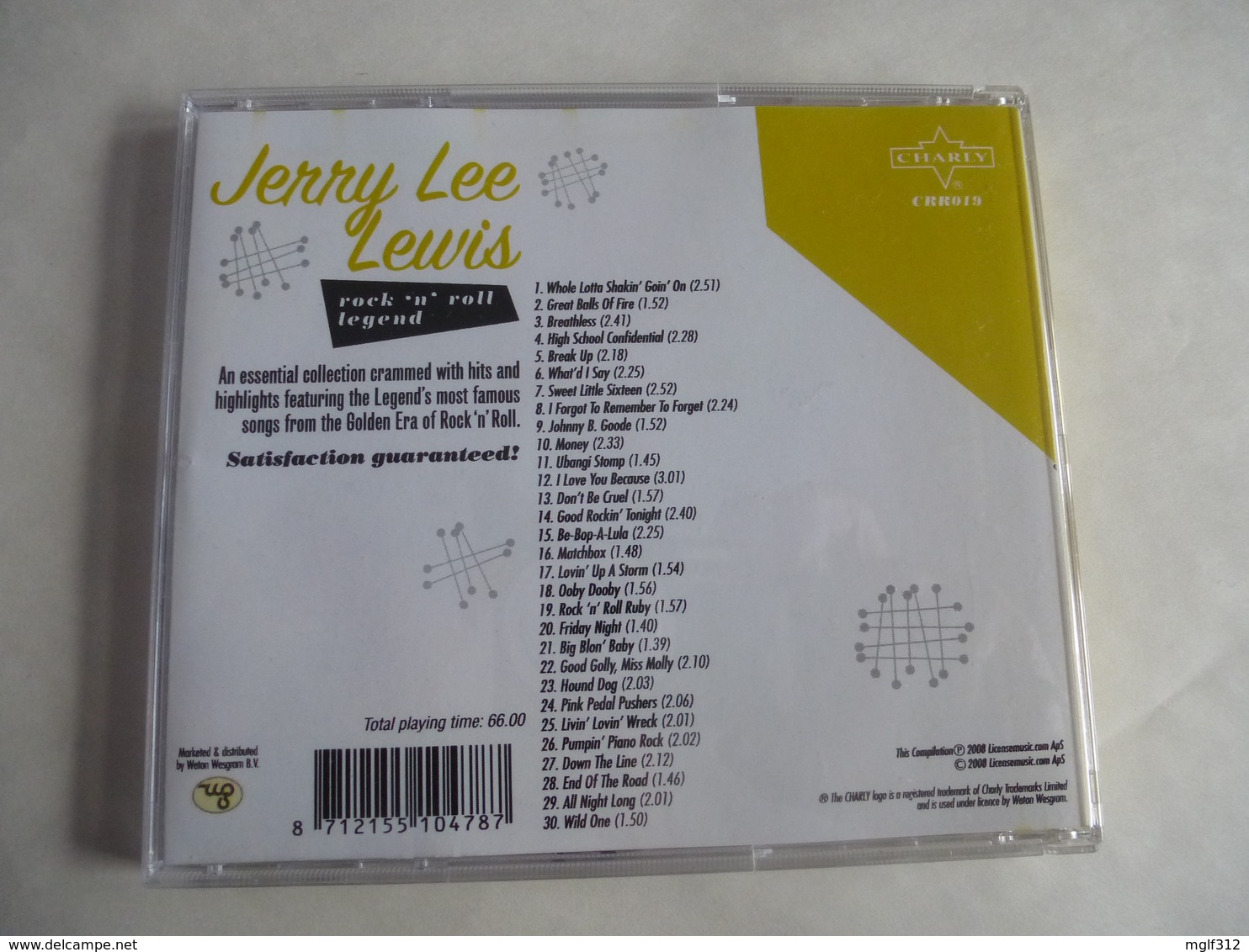 JERRY LEE LEWIS - Rock'n'Roll - CD 30 Titres - Edition CHARLY 2008 - Détails 2éme Scan - Collectors