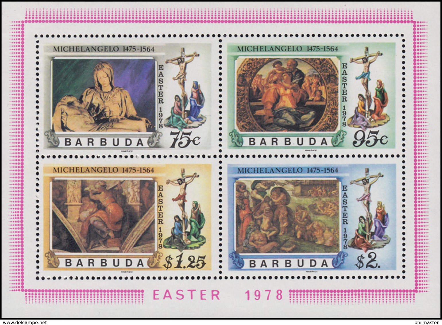 Barbuda: Easter Ostern 1978 - Kreuzigung Und Auferstehung, Block ** - Cristianesimo