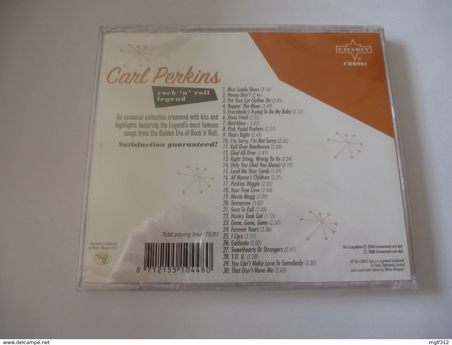 CARL PERKINS - Rock'n'Roll - CD 30 Titres - Edition CHARLY 2008 - Détails 2éme Scan - Collectors