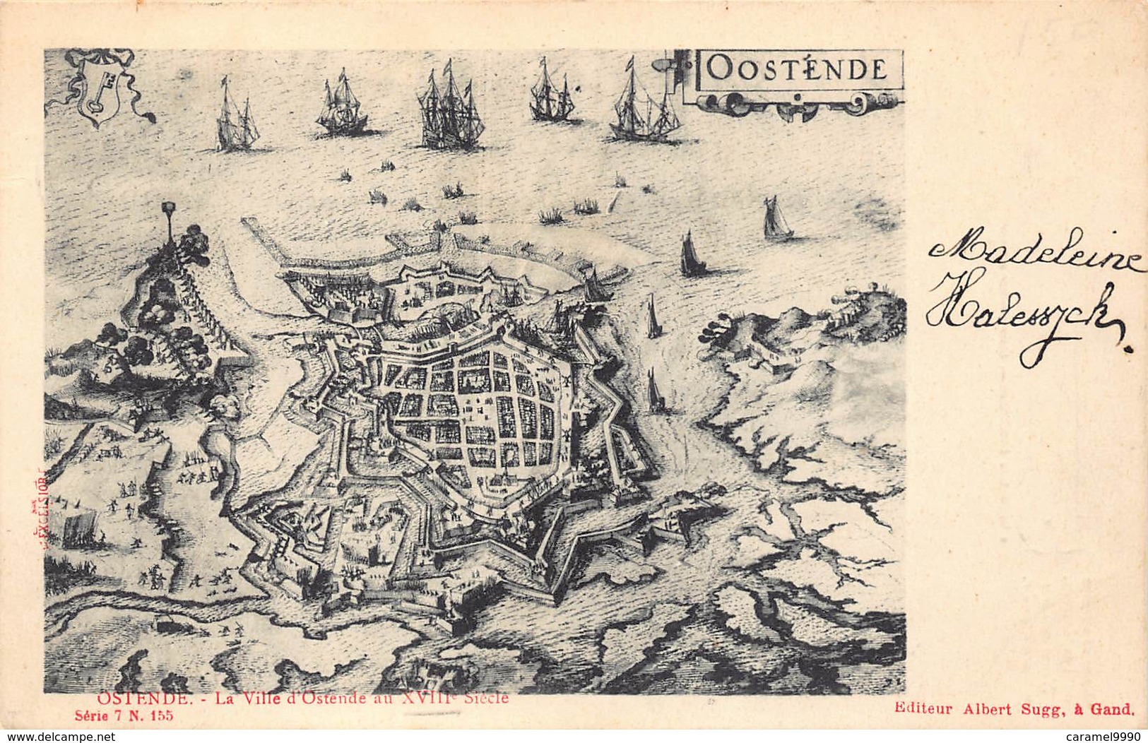 Oostende Ostend  La Ville D'Ostende Au XVIIe Siecle Kaart Van Stad Oostende In De 17de Eeuw       M 1868 - Oostende