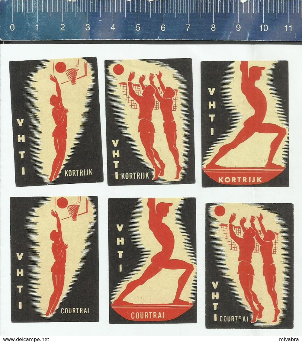 KORTRIJK COURTRAI VHTI VOLLEYBALL BASKETBALL Matchbox Labels Belgium - Boites D'allumettes - Etiquettes