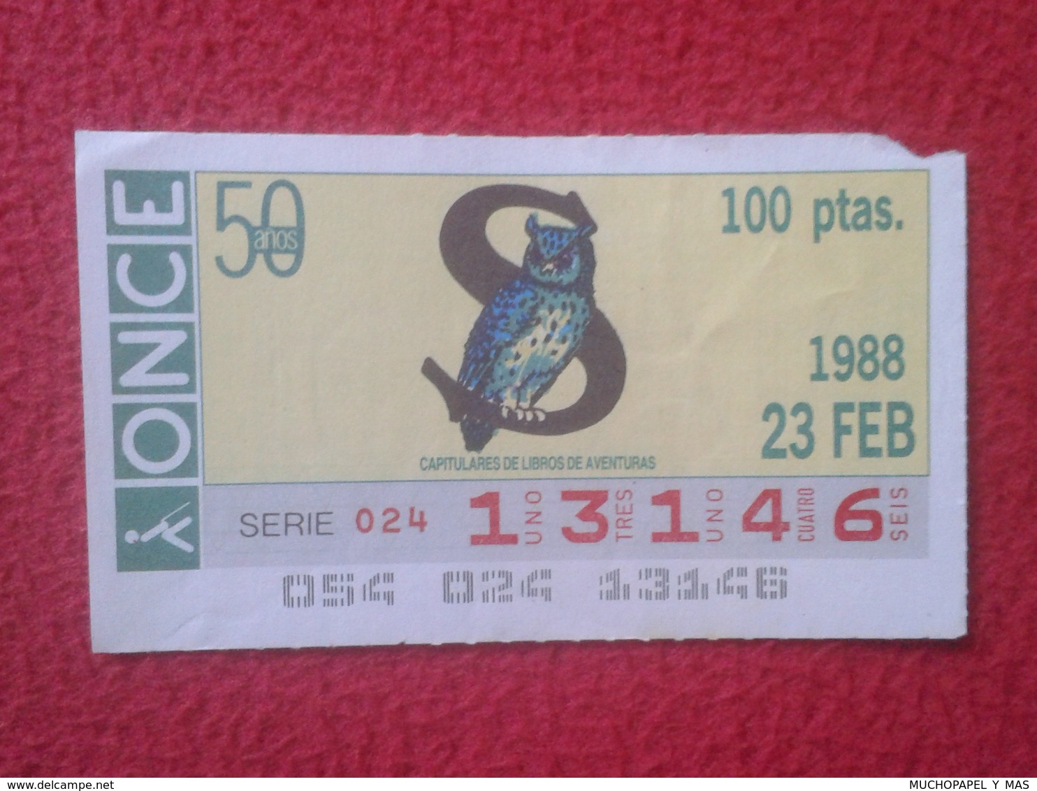 SPAIN DÉCIMO CUPÓN DE ONCE LOTERÍA LOTTERY LOTERIE ANIMAL FAUNA WILDLIFE BÚHO LECHUZA O SIMIL OWL HIBOU BIRD CÁRABO..... - Billetes De Lotería