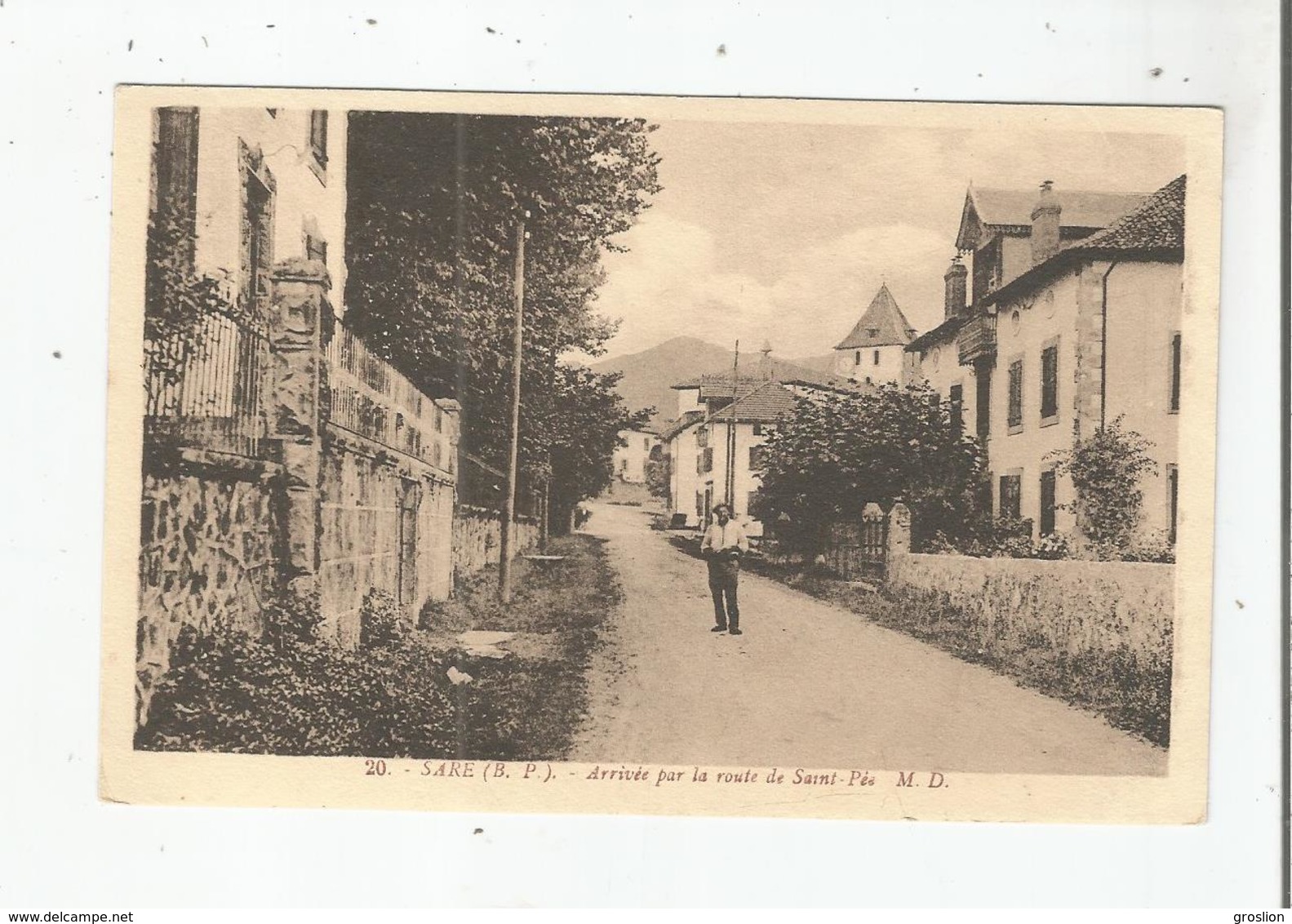 SARE (B P) 20 ARRIVEE PAR LA ROUTE DE SAINT PEE (HOMME POSANT) 1945 - Sare