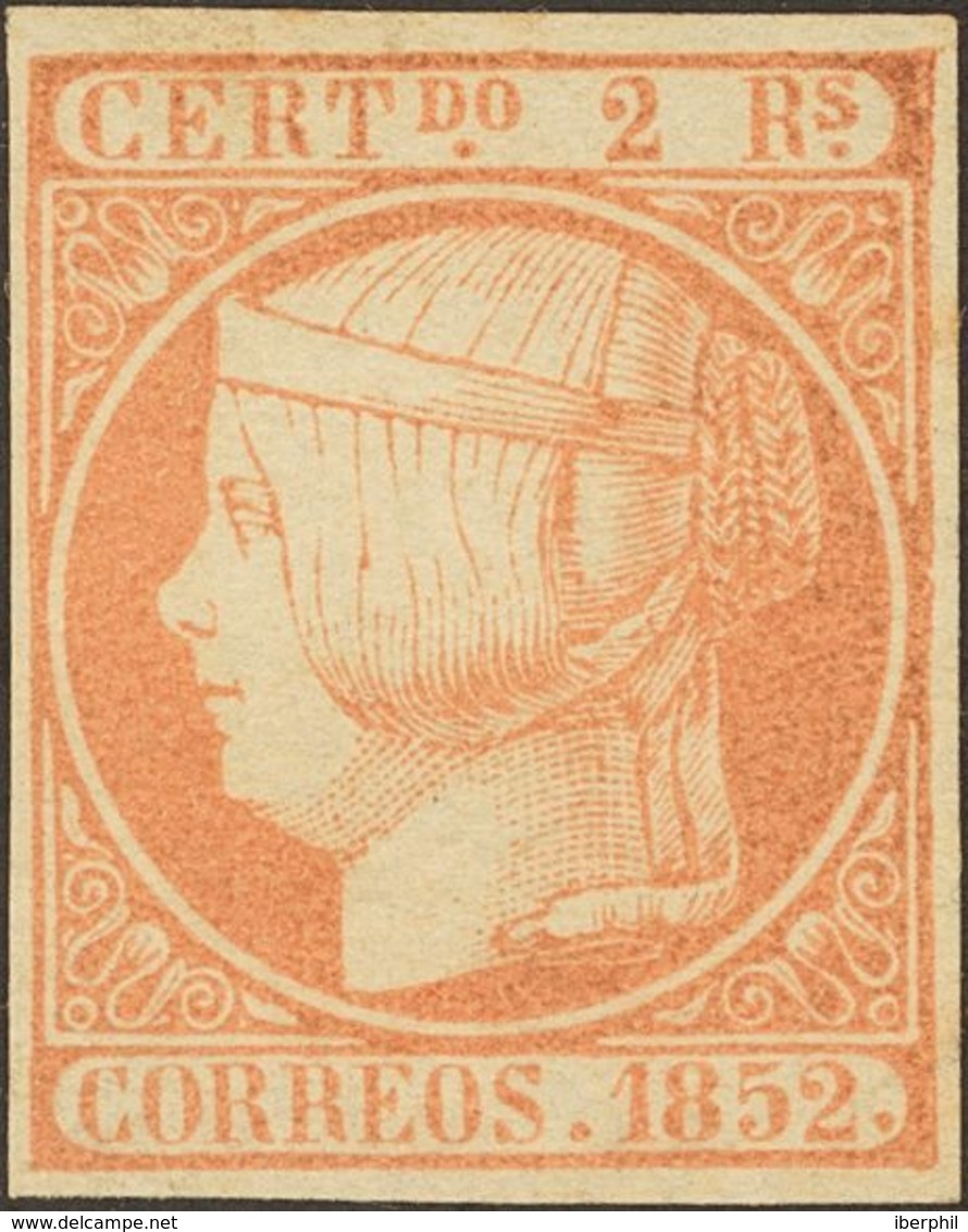 1º Y 2º Centenario. *14. 1852. 2 Reales Naranja. Grandes Márgenes Y Color Intenso. PIEZA DE LUJO Y DE ENORME RAREZA EN E - Andere & Zonder Classificatie