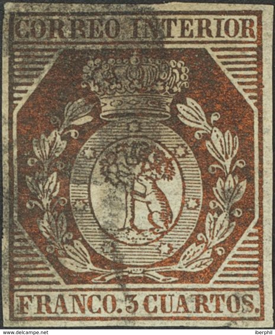 1º Y 2º Centenario. º23. 1853. 3 Cuartos Bronce Dorado. Color Intenso Y Grandes Márgenes. MAGNIFICO. Cert. COMEX. - Andere & Zonder Classificatie