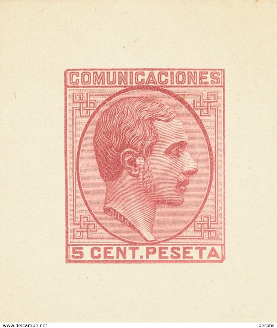 1º Y 2º Centenario. (*)191P. 1878. 5 Cts Carmín. PRUEBA DE PUNZON (márgenes Grandes). MAGNIFICA Y RARA. (Gálvez, 1063) - Andere & Zonder Classificatie