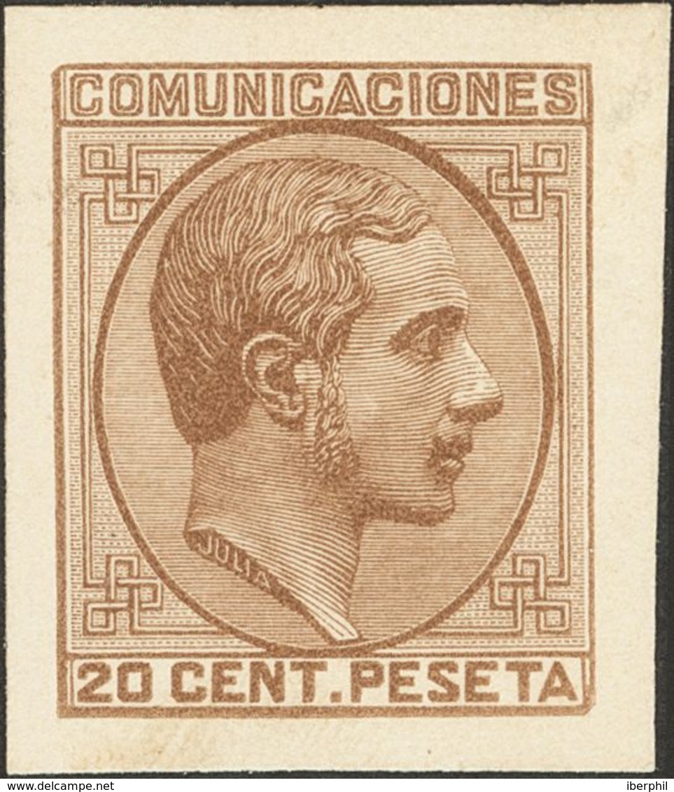 1º Y 2º Centenario. (*)193P. 1878. 20 Cts Castaño. PRUEBA DE PUNZON. MAGNIFICA. (Gálvez, 1075) - Andere & Zonder Classificatie