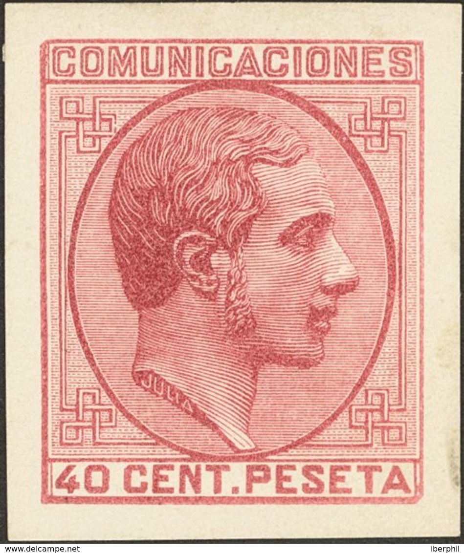 1º Y 2º Centenario. (*)195P. 1878. 40 Cts Carmín. PRUEBA DE PUNZON. MAGNIFICA. (Gálvez, 1067) - Andere & Zonder Classificatie