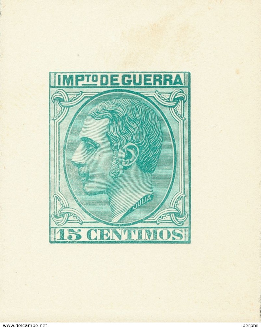 1º Y 2º Centenario. (*)NE6P. 1879. 15 Cts Verde NO EMITIDO. PRUEBA DE PUNZON (márgenes Grandes). MAGNIFICA Y RARA. (Gálv - Andere & Zonder Classificatie