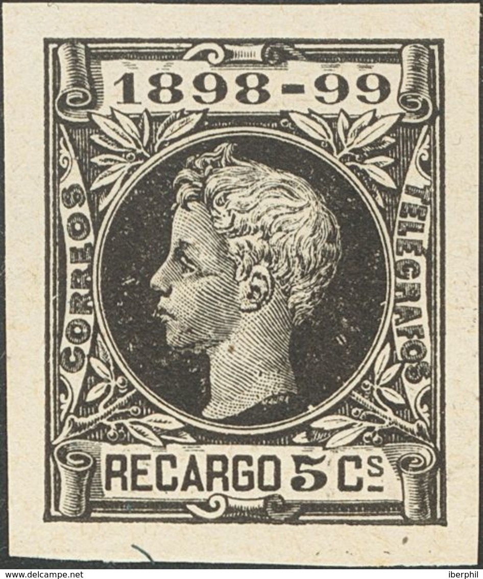 1º Y 2º Centenario. (*)240s. 1898. 5 Cts Negro (enormes Márgenes). SIN DENTAR. MAGNIFICO. Edifil 2020: 71 Euros - Andere & Zonder Classificatie