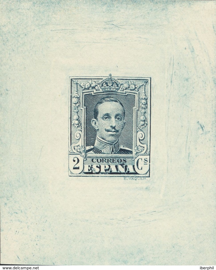 1º Y 2º Centenario. (*)310P. 1922. 2 Cts Gris Pizarra. PRUEBA DE PUNZON. MAGNIFICA Y RARISIMA. (Gálvez 1980) - Other & Unclassified