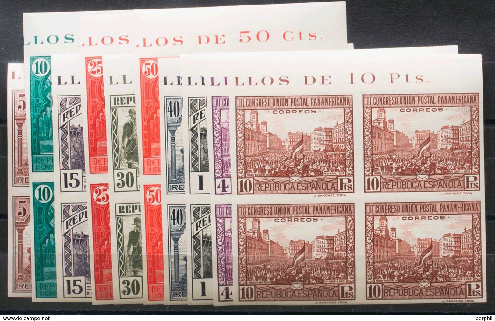 1º Y 2º Centenario. **604/13s(4). 1931. Serie Completa, Borde De Hoja, Bloque De Cuatro. SIN DENTAR. MAGNIFICA. Edifil 2 - Andere & Zonder Classificatie