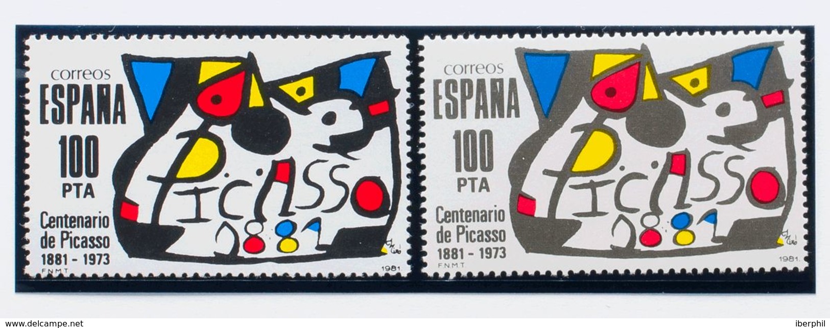 1º Y 2º Centenario, Falso Postal. **2609F. 1981. 100 Pts Multicolor. FALSO POSTAL (se Incluye Sello Original Para Compar - Other & Unclassified