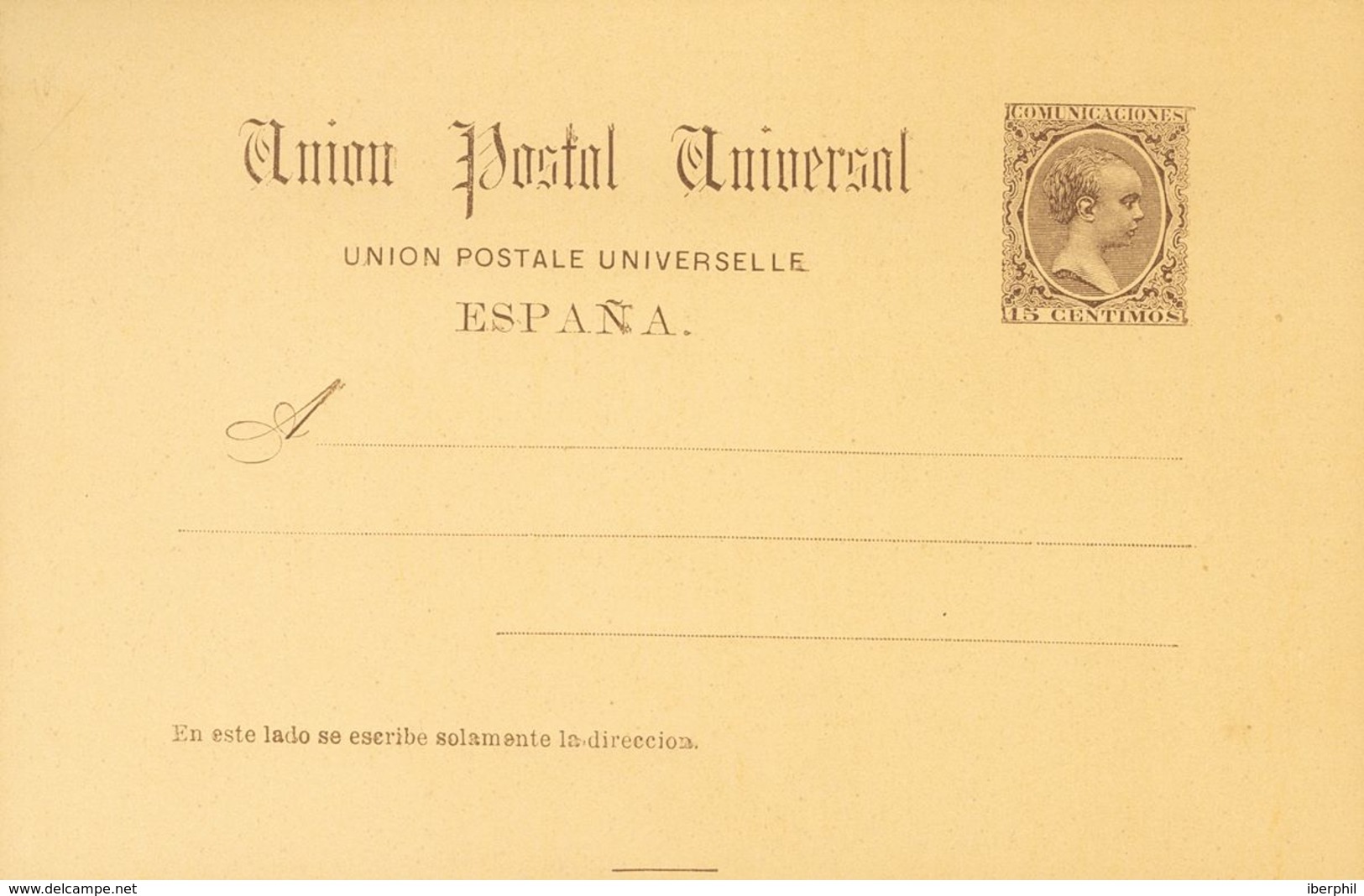 Entero Postal. (*)EP22. 1889. 15 Cts Castaño Sobre Tarjeta Entero Postal. MAGNIFICA. Edifil 2020: 89 Euros - Andere & Zonder Classificatie