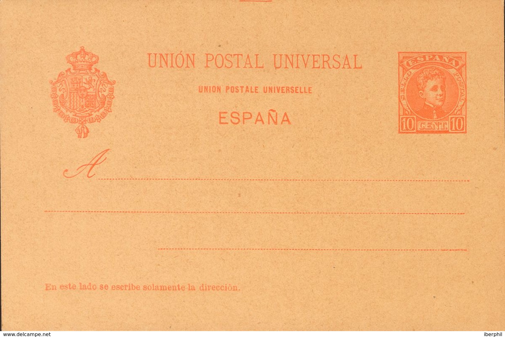 Entero Postal. (*)EP39. 1901. 10 Cts Naranja Sobre Tarjeta Entero Postal. MAGNIFICA. Edifil 2020: 235 Euros - Andere & Zonder Classificatie