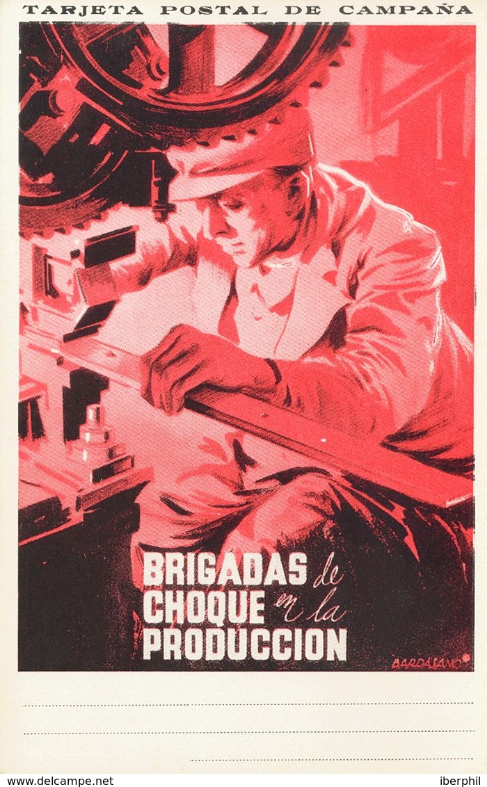 Guerra Civil, Tarjeta Postal Republicana. (*). (1937ca). Tarjeta Postal Del Partido Comunista De España, INTENSIFIQUEMOS - Other & Unclassified
