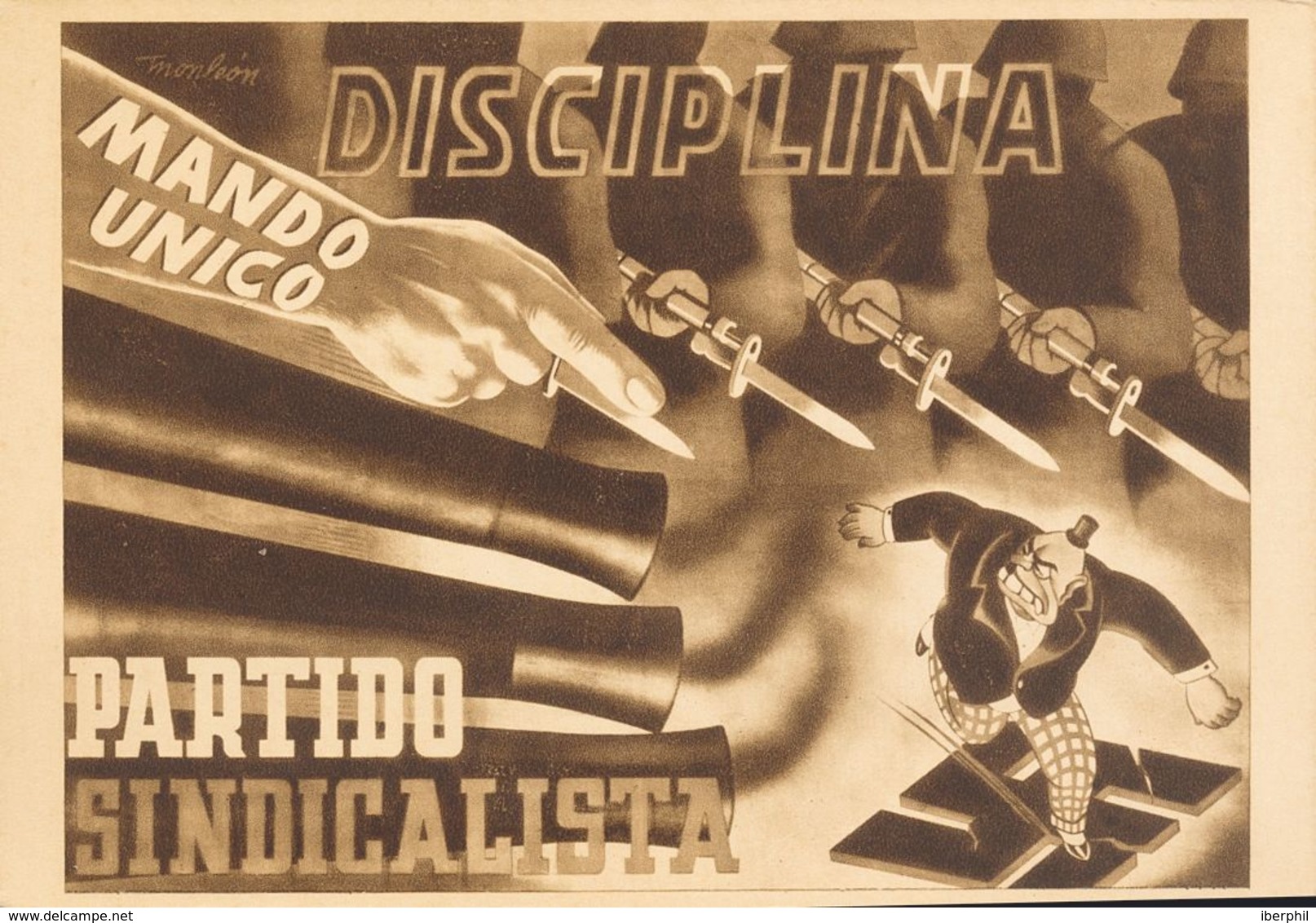 Guerra Civil, Tarjeta Postal Republicana. (*). (1937ca). Tarjeta Postal Ilustrada Del Partido Sindicalista, DISCIPLINA,  - Other & Unclassified