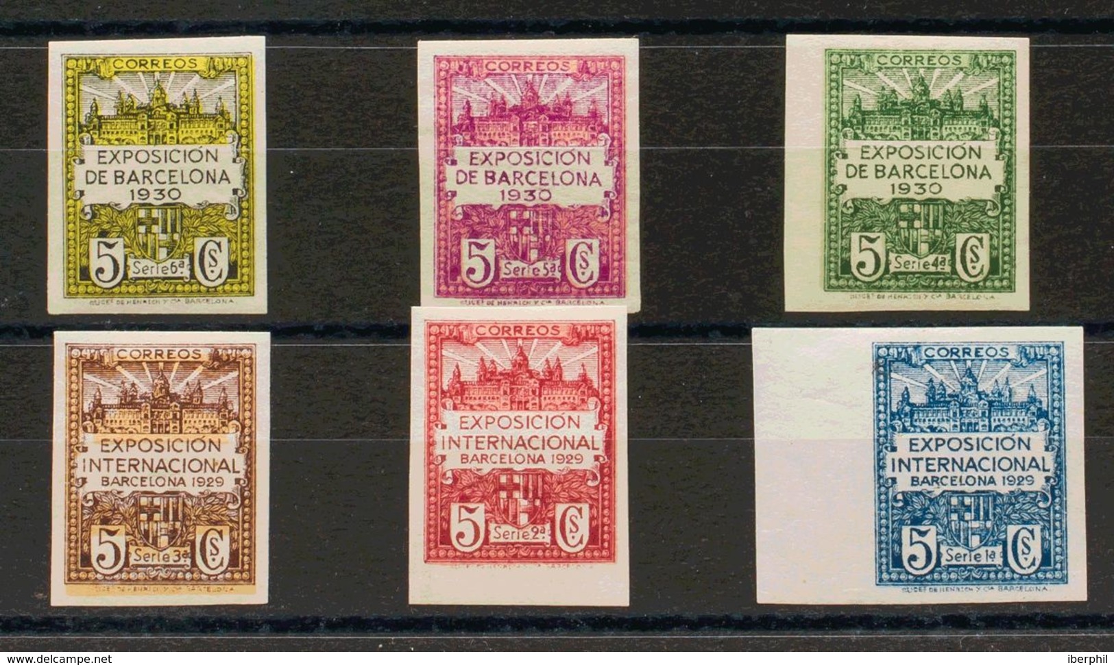 Ayuntamiento De Barcelona. *1/6s. 1929. Serie Completa. SIN DENTAR. MAGNIFICA. Edifil 2020: 73 Euros - Barcelona