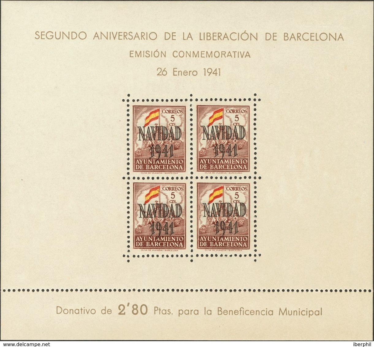 Ayuntamiento De Barcelona. **31/32. 1941. Hojas Bloque. MAGNIFICAS. Edifil 2020: 80 Euros - Barcelona