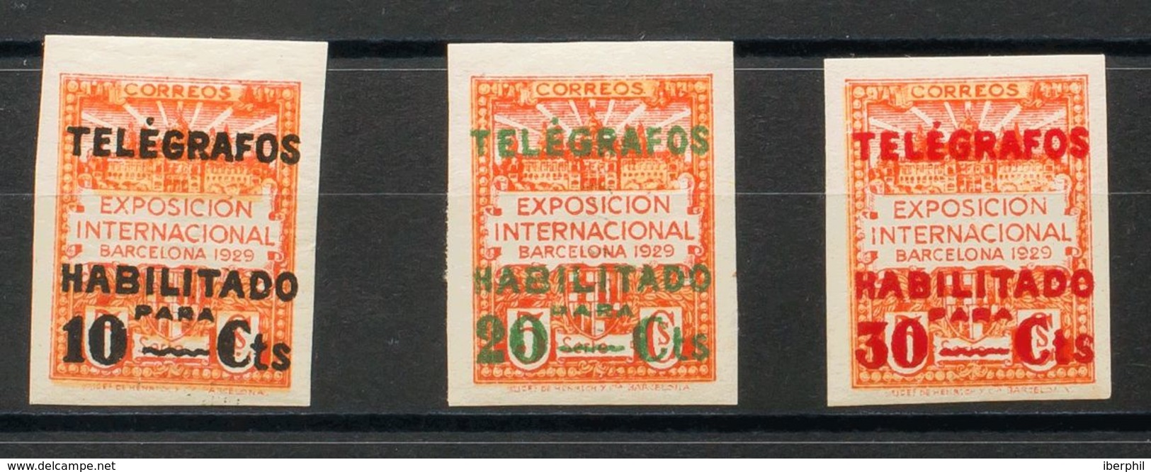 Ayuntamiento De Barcelona, Telégrafos. *1/3s. 1929. Serie Completa. SIN DENTAR. MAGNIFICA. Edifil 2019: 98 Euros - Barcelona