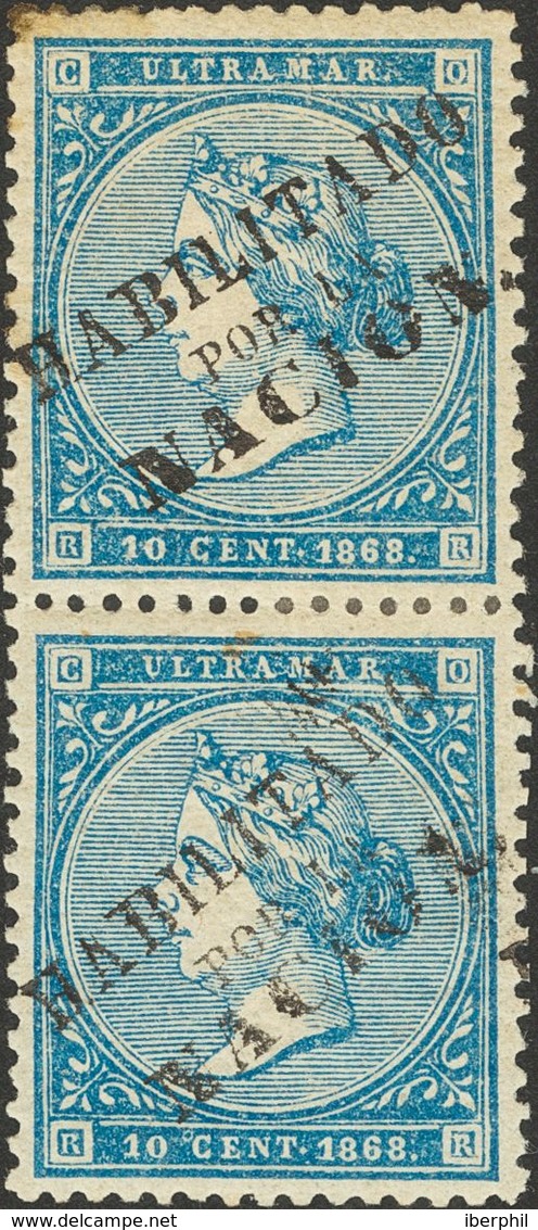 Antillas. *13A(2). 1868. 10 Cts Azul, Pareja. BONITA. Edifil 2020: ++174 Euros - Other & Unclassified