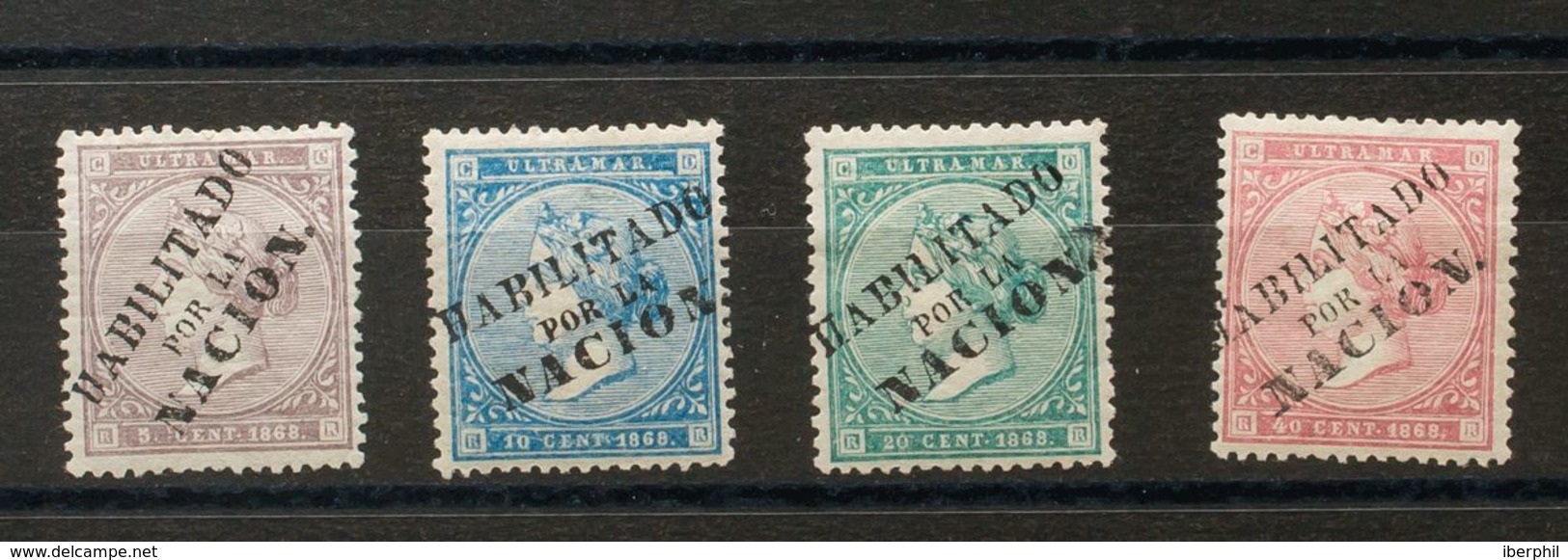 Cuba. *22A, Ant.13/15A. 1868. Serie Completa. Bien Centrada. MAGNIFICA Y RARA. Edifil 2020: 361 Euros - Cuba (1874-1898)