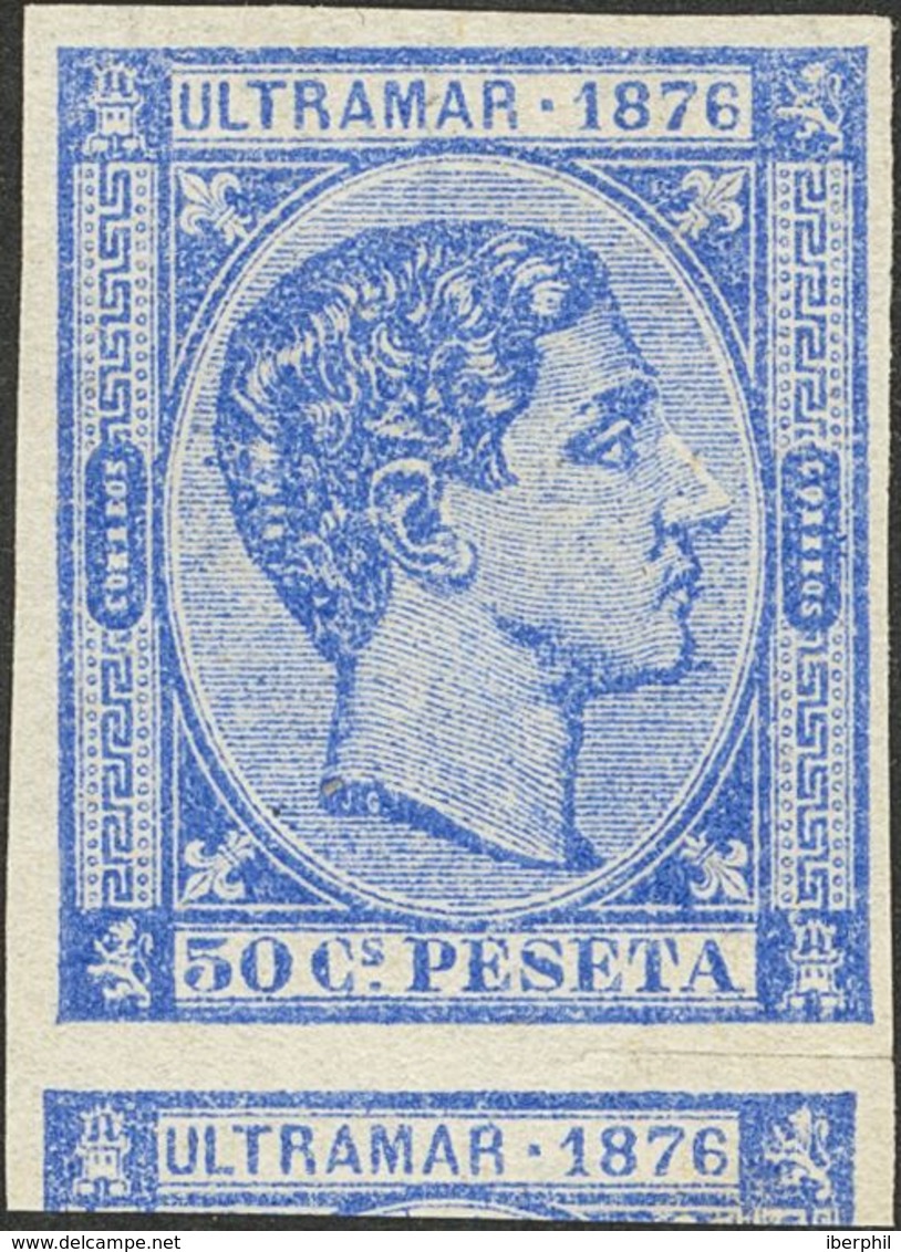 Cuba. (*)37s. 1877. 50 Cts Ultramar. SIN DENTAR. MAGNIFICO. Edifil 2019: 45 Euros - Cuba (1874-1898)