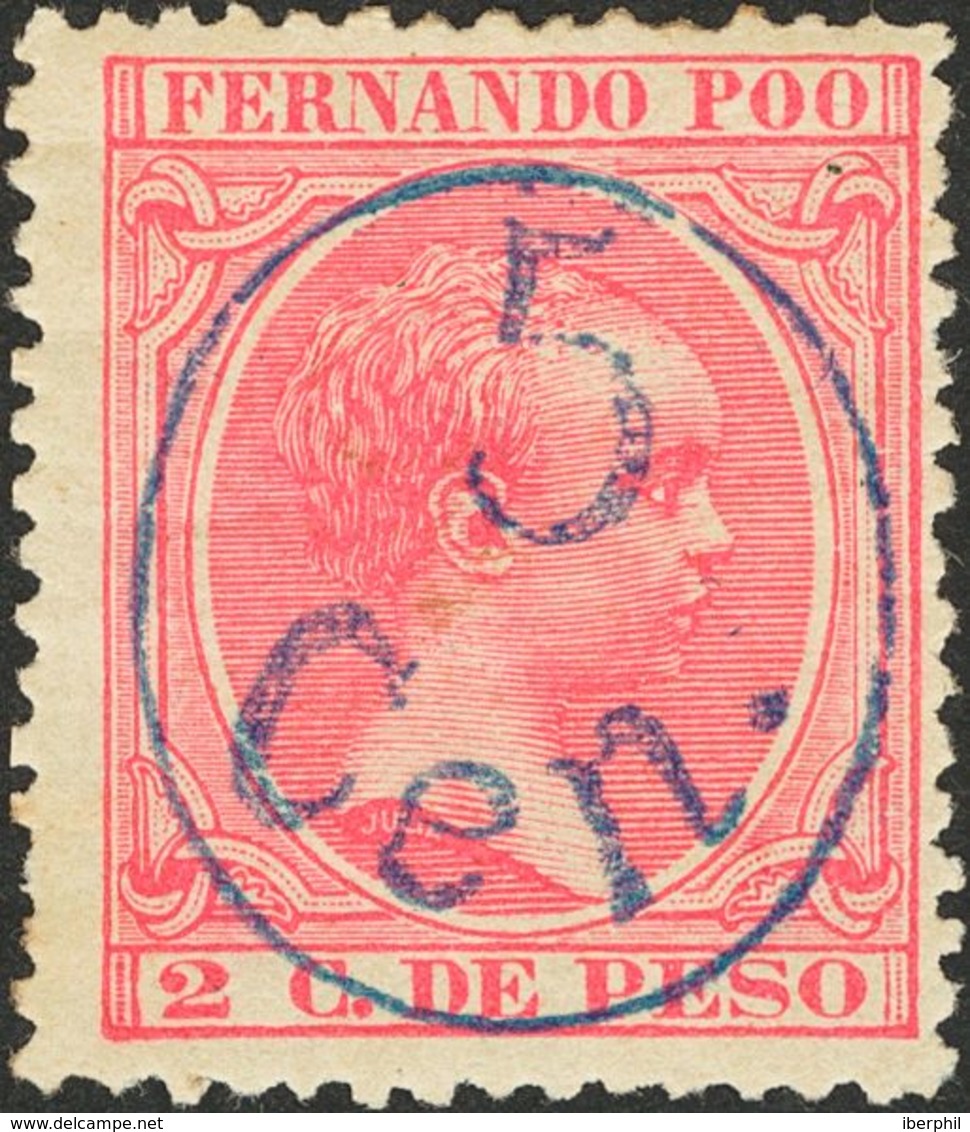 Fernando Poo. *40A. 1896. 5 Cts Sobre 2 Cts Rosa. MAGNIFICO. Edifil 2018: 42 Euros - Andere & Zonder Classificatie