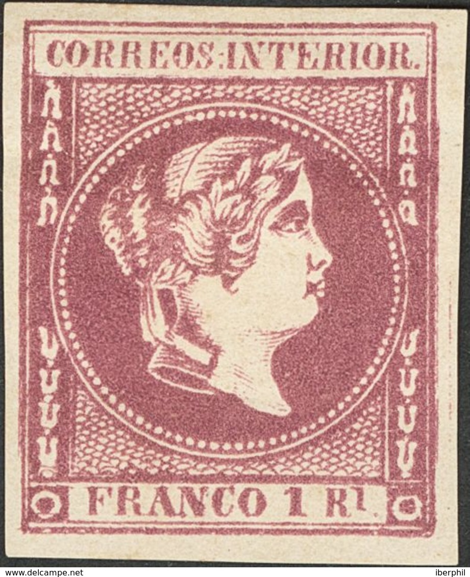 Filipinas. *13. 1863. 1 Real Violeta. Enormes Márgenes Y Excepcional Color. PIEZA DE LUJO. Cert. CEM. Edifil 2020: +++98 - Andere & Zonder Classificatie