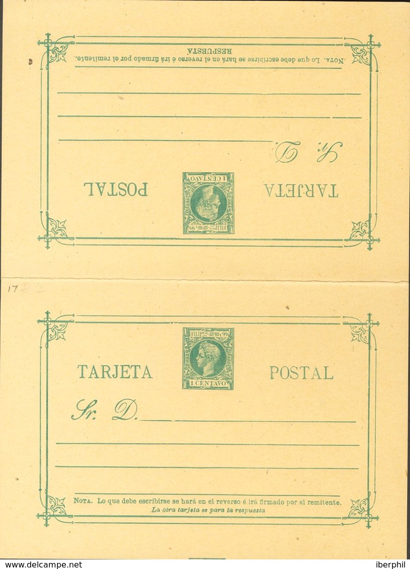 Filipinas, Entero Postal. (*)EP12/19. 1898. Juego Completo De Tarjetas Entero Postales (incluyendo Las De Ida Y Vuelta). - Andere & Zonder Classificatie