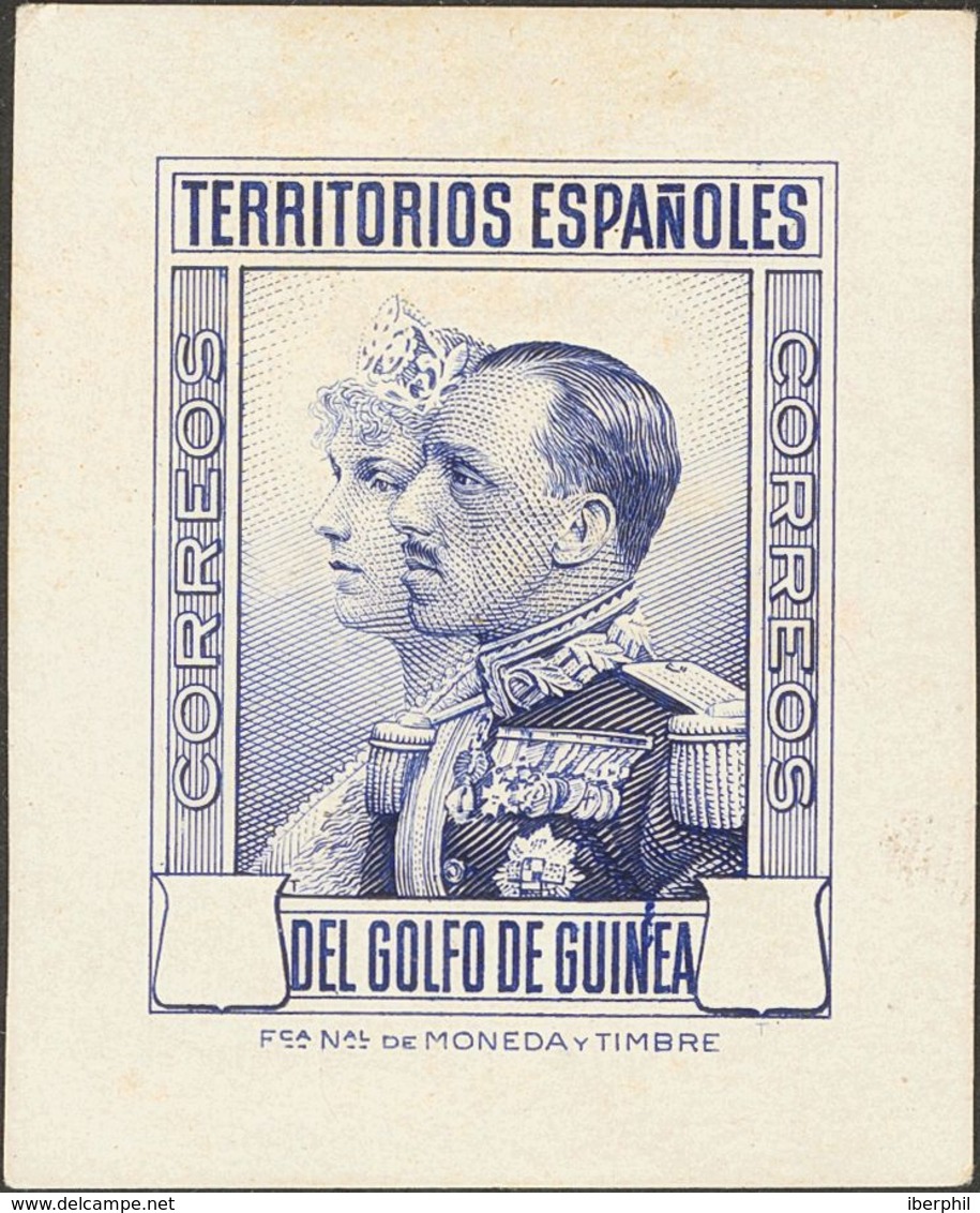 Guinea. (*)212P. 1931. Sin Valor, Azul. PRUEBA DE PUNZON. MAGNIFICA Y RARA. - Andere & Zonder Classificatie