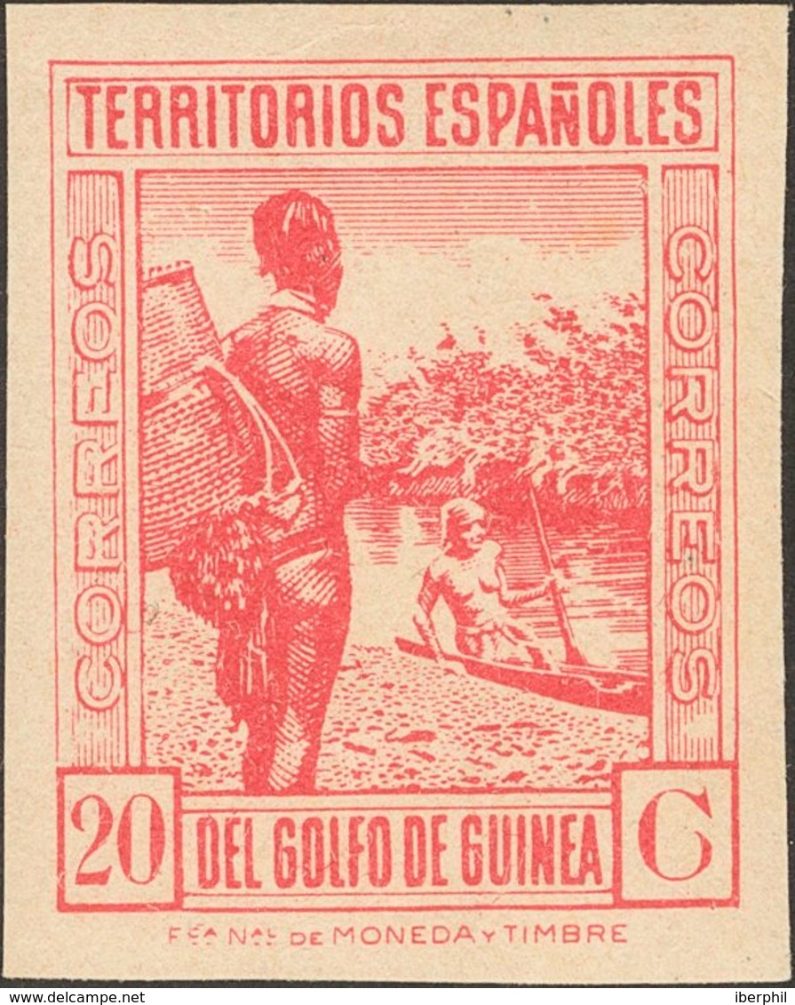 Guinea. **265cc. 1941. 20 Cts Rosa Carmín. CAMBIO DE COLOR Y SIN DENTAR. MAGNIFICO Y EXTRAORDINARIAMENTE RARO, NO RESEÑA - Andere & Zonder Classificatie