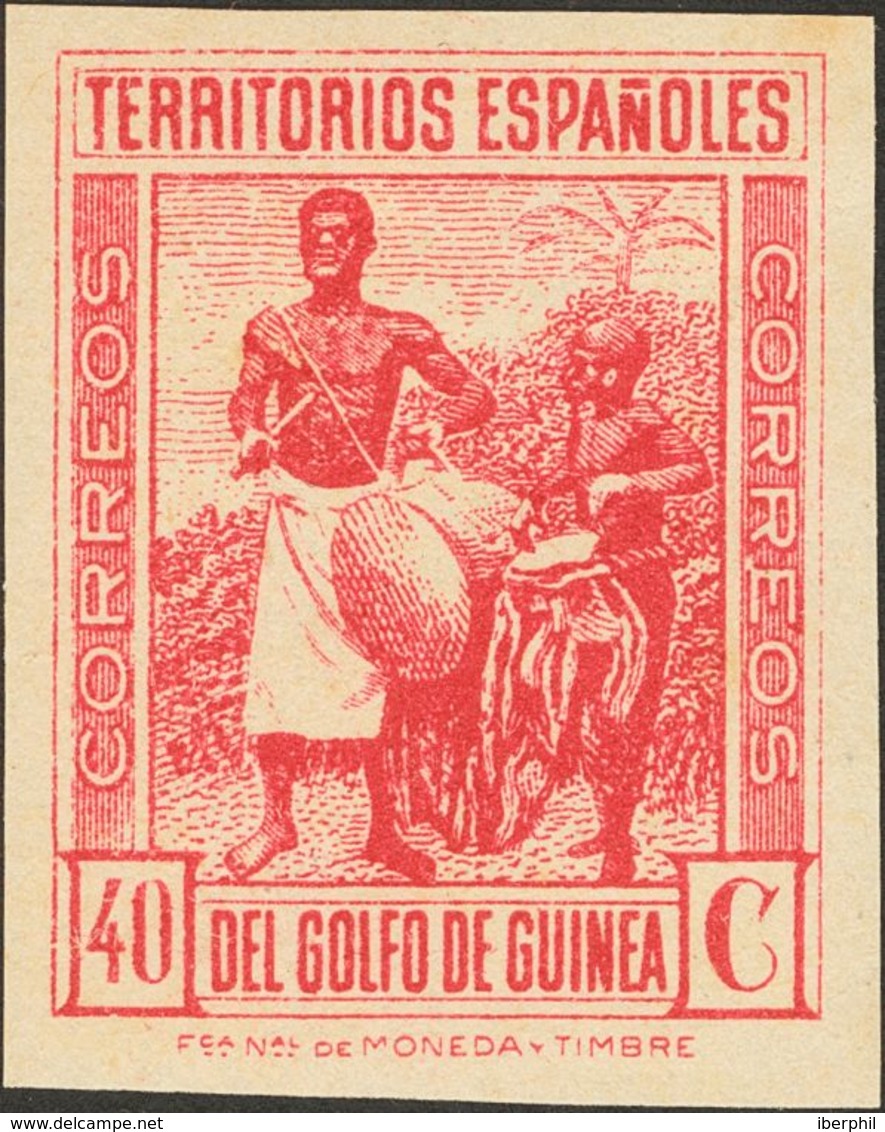 Guinea. **266cc. 1941. 40 Cts Rosa Carmín (goma Tonalizada, Sin Importancia). CAMBIO DE COLOR Y SIN DENTAR. MAGNIFICO Y  - Andere & Zonder Classificatie