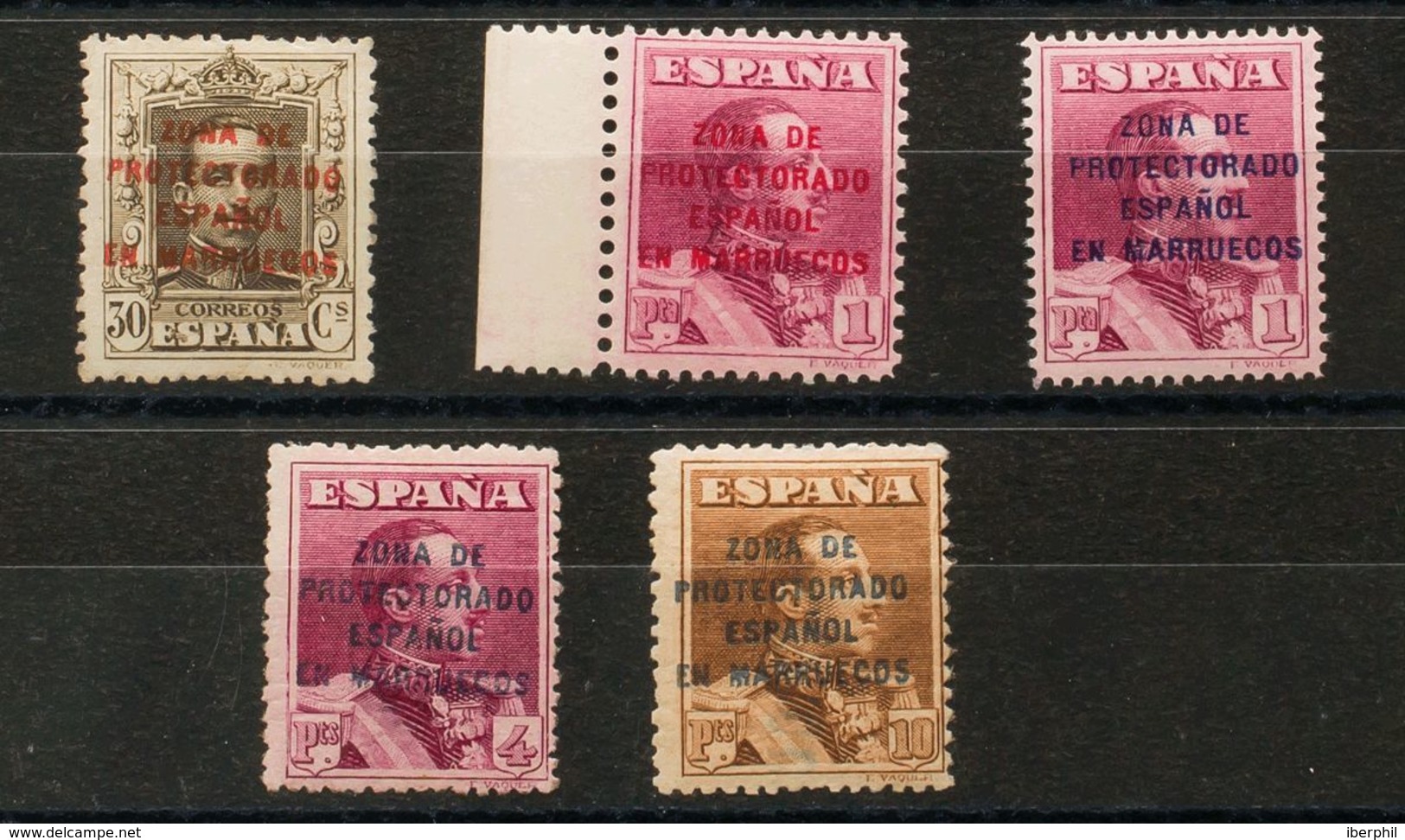 Marruecos. *NE6/10. 1923. Serie Completa (a Falta Del 25 Cts Rojo, Valor Clave). NO EMITIDA. MAGNIFICA Y RARA. Edifil 20 - Andere & Zonder Classificatie